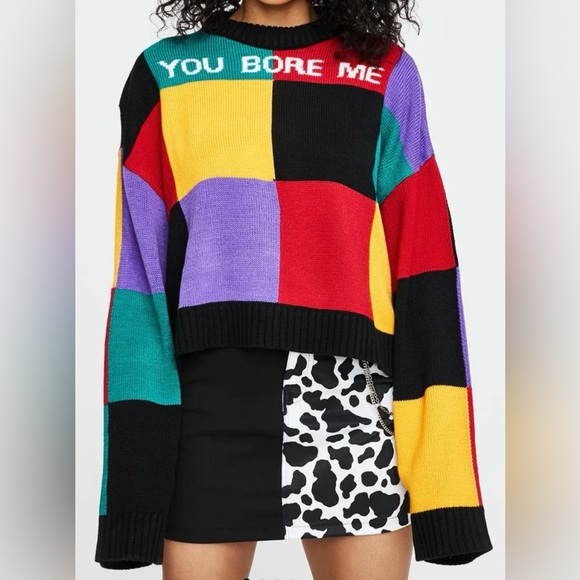The Ragged Priest Sweaters - The Ragged Priest You Bore Me Colorblock Sweater